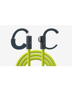 Angelbird USB-C 3.2 Solid Flexâ„˘ Tether Cable Right-Angle Lime 4,5 m / 14.8 ft